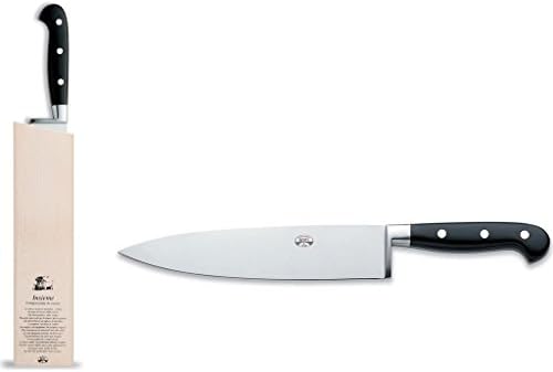 Coltellerie Berti Insieme 9 סכין השף עם בלוק עץ ממגנט | ידית לוסטיט שחורה
